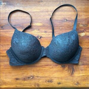 MAIDENFORM Black Lace Padded Semi-Lift Adjustable Strap 34C